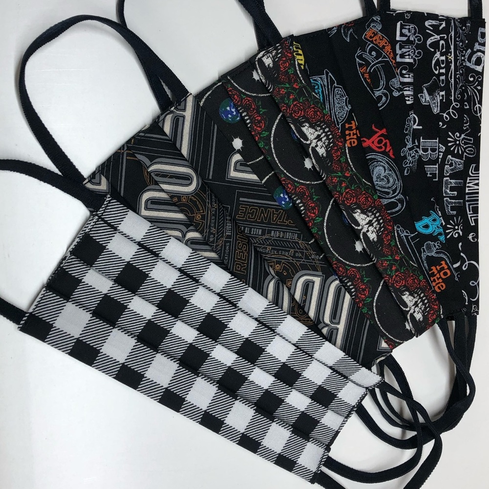 Black pattern face mask